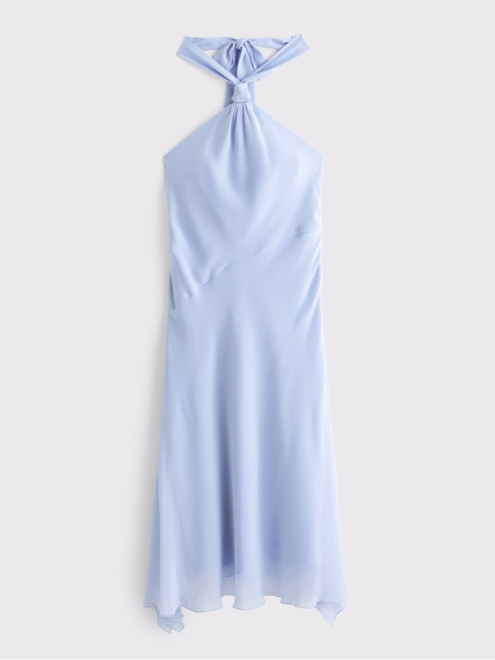 Abercrombie & Fitch Halter Asymmetrical Hem Midi Dress Blue